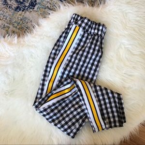 Black and white plaid pants